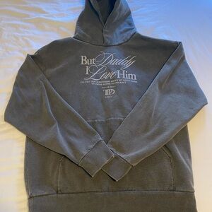 Taylor Swift TTPD But Daddy I Love Him Gray Hoodie L Tortured Poets Department